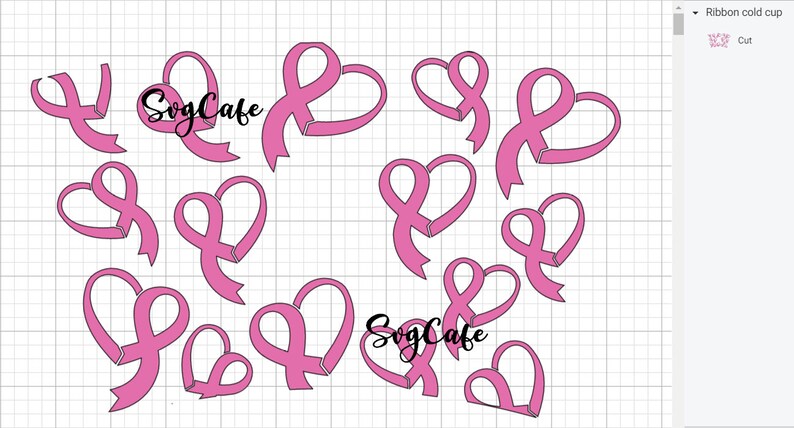 Download Ribbon Starbucks cup Svg Hope Svg Fight Cancer Hearts Svg ...
