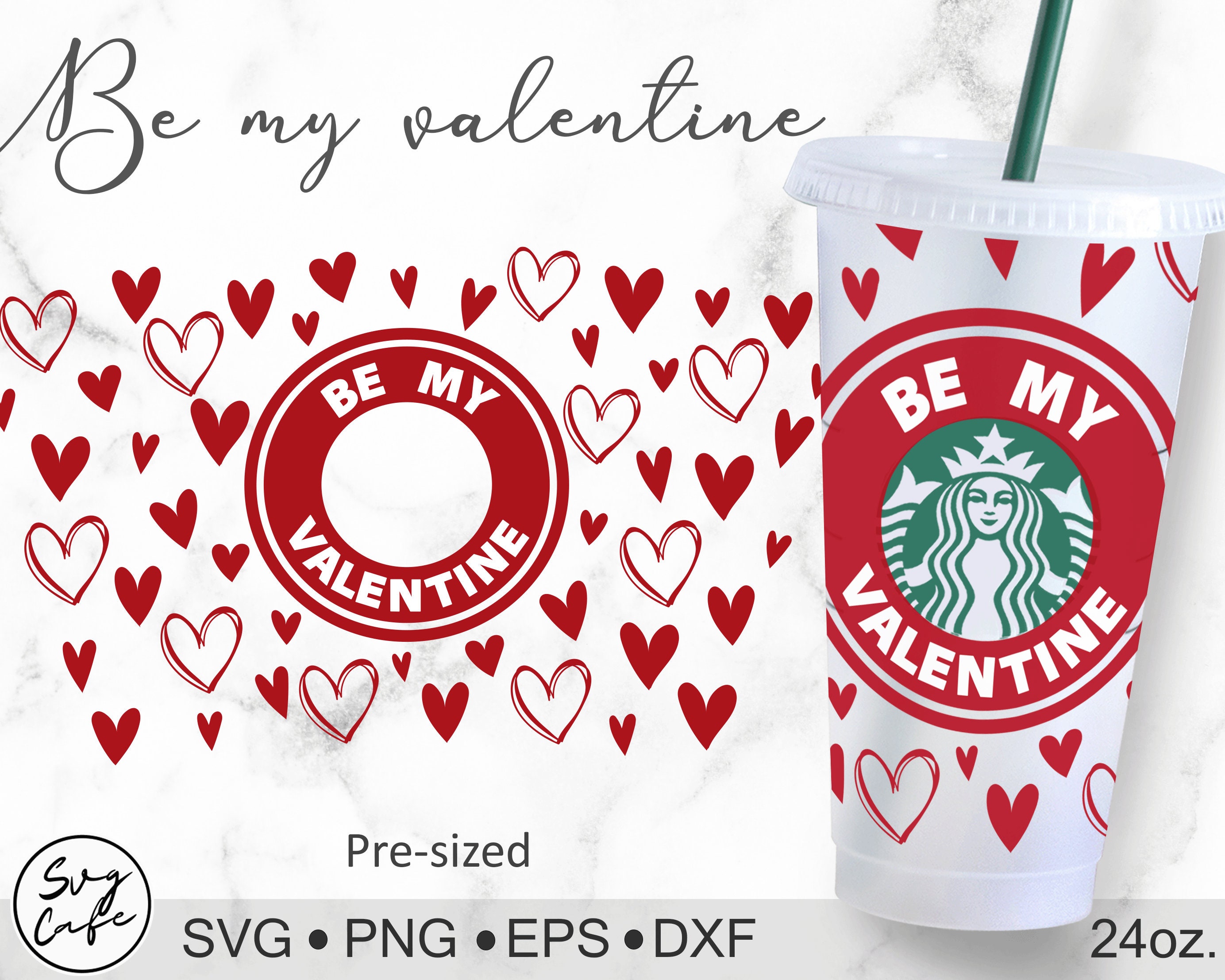 スターバックス ベンティ コールド カップ 24 オンス用 Be My Valentine SVG。 - Etsy 日本