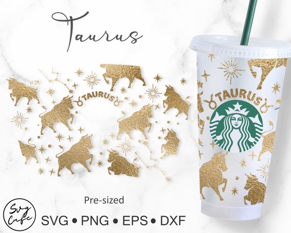 Taurus Svg Zodiac svg Wrap for Starbucks Venti Cold Cup 24 oz.