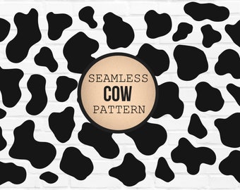 Seamless Cow Pattern Svg Dxf, Cow Print Svg, Animal Print Svg