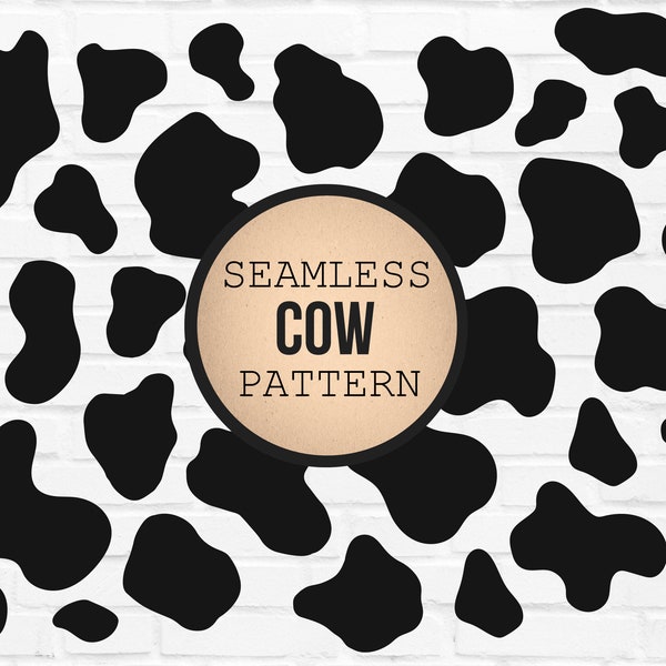 Seamless Cow Pattern Svg Dxf, Cow Print Svg, Animal Print Svg