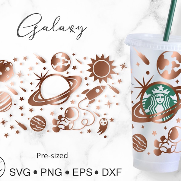 24oz Venti Cold Cup Galaxy Design für Starbucks Cup, Svg Dxf Png Datei Digital Download