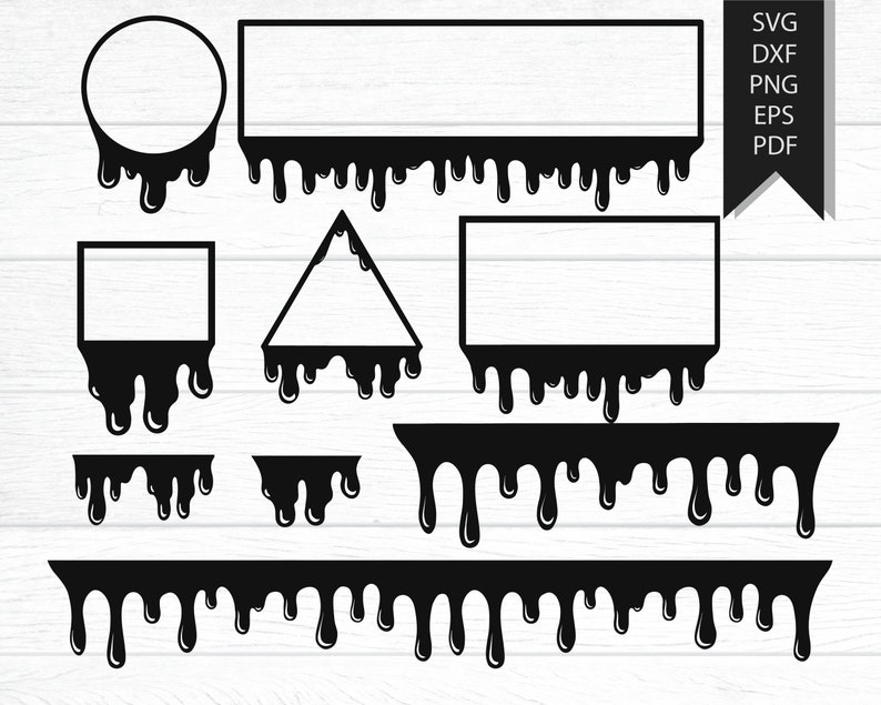 Dripping borders svg bundle Dripping borders cut files | Etsy