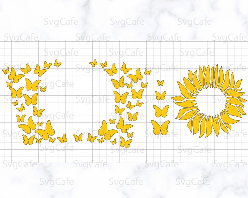 Download Sunflower Butterfly svg cutfile for Cricut Silhouette and ...