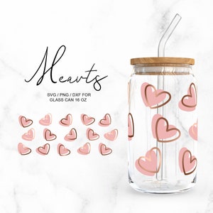Hart • 16oz glas kan Cutfile, Svg Dxf Png-bestanden digitale download