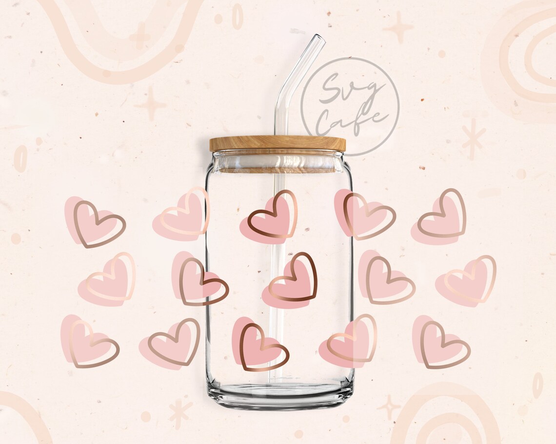 Heart • 16oz Glass Can Cutfile, Svg Dxf Png Files Digital Download - Etsy