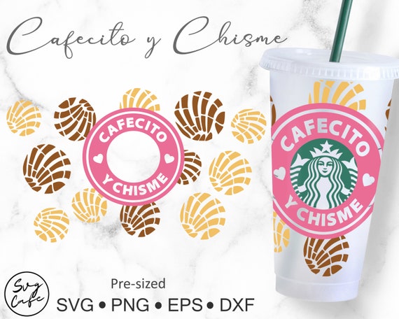 Cafecito Y Chisme Mexican Concha Iced Coffee Cup Beverage Drinks