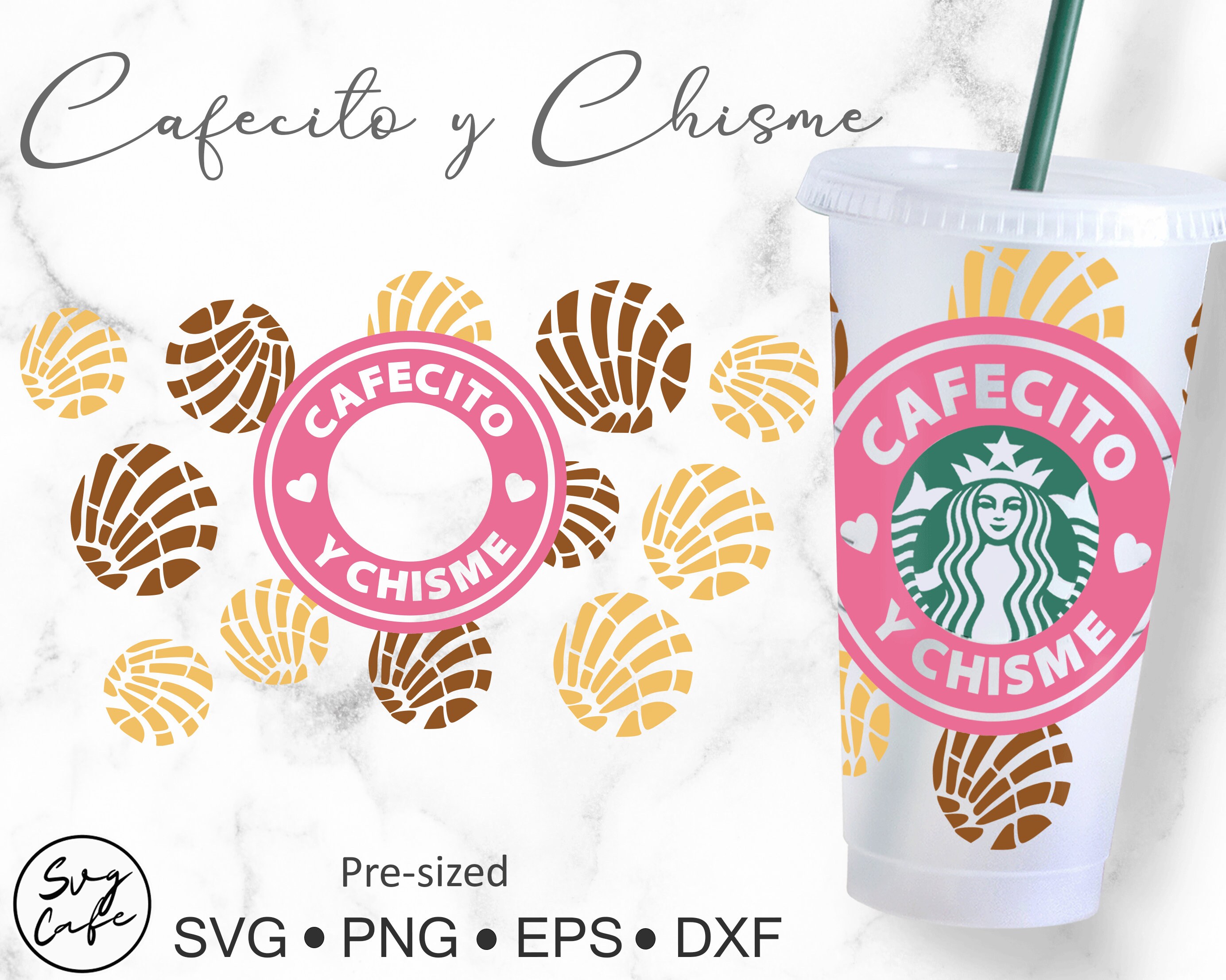 Download Cafecito Y Chisme Svg Concha Svg Maxican Sweet Bread Svg ...