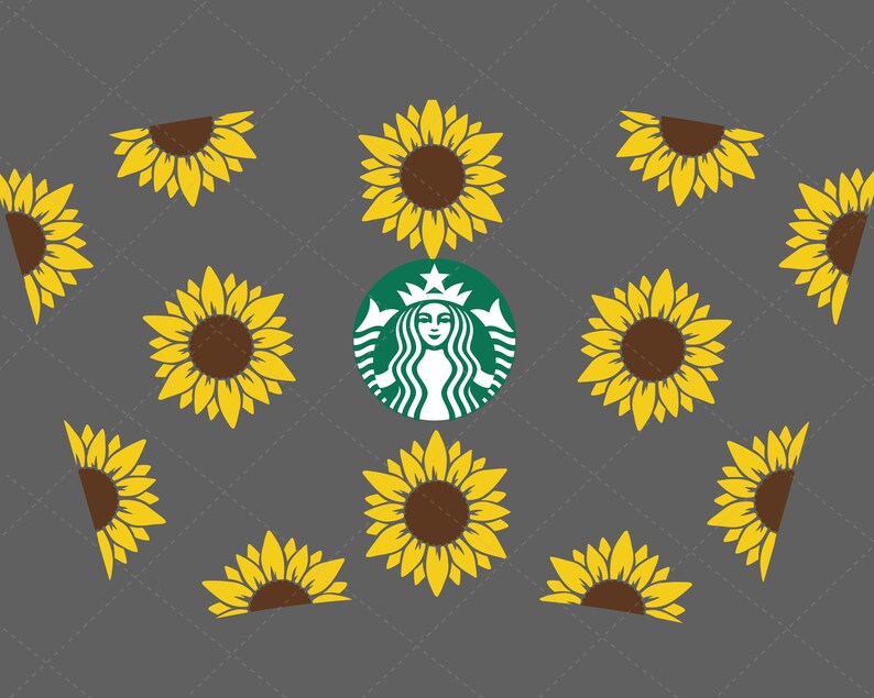 Download Seamless Full Wrap Sunflower Starbucks Print for Venti ...