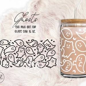 Cat Ghosts • 16oz Glass Can Cut Files, Svg Dxf Png File Digital Download