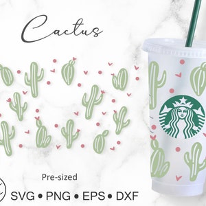 24 once Venti Cold Cup Cactus disegni per Starbucks Cup Svg Png Eps Dxf File Download digitale