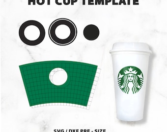 Starbucks Hot Cups 16 Template Svg Png Eps Dxf With Dimensions