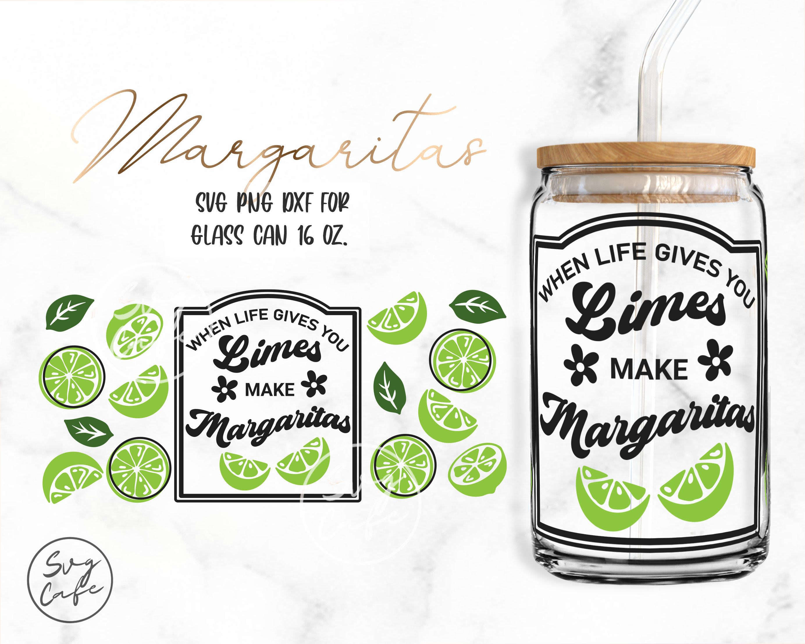 When Life Gives You Limes Make Margaritas 16oz Glass Can Cut Etsy