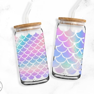 Mermaid Scales Bundle • 20oz Glass Can Cut Files, Svg Dxf Png Files Digital Download