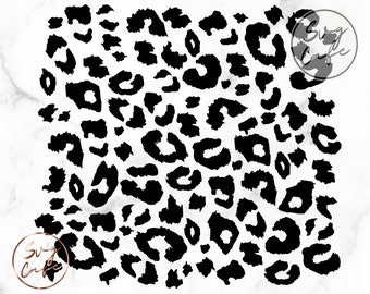 Fuzzy Leopard Print Svg, Animal Print Cutfiles, Cheetah Svg Png for Cricut Silhouette and Other Cutters.