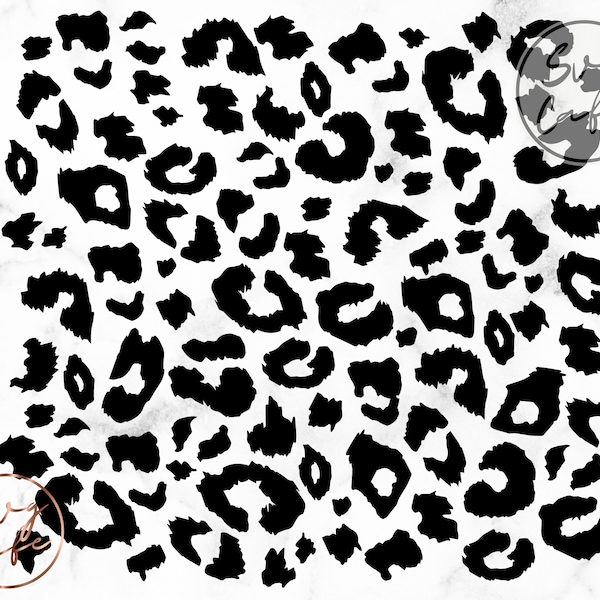 Fuzzy Leopard Print Svg, Animal Print Cutfiles, Cheetah Svg Png for Cricut Silhouette and Other Cutters.