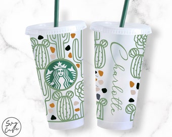 Cactus Terrazzo • 24oz Venti Cold Cup Cutfile, Svg Dxf Png File Digital Download