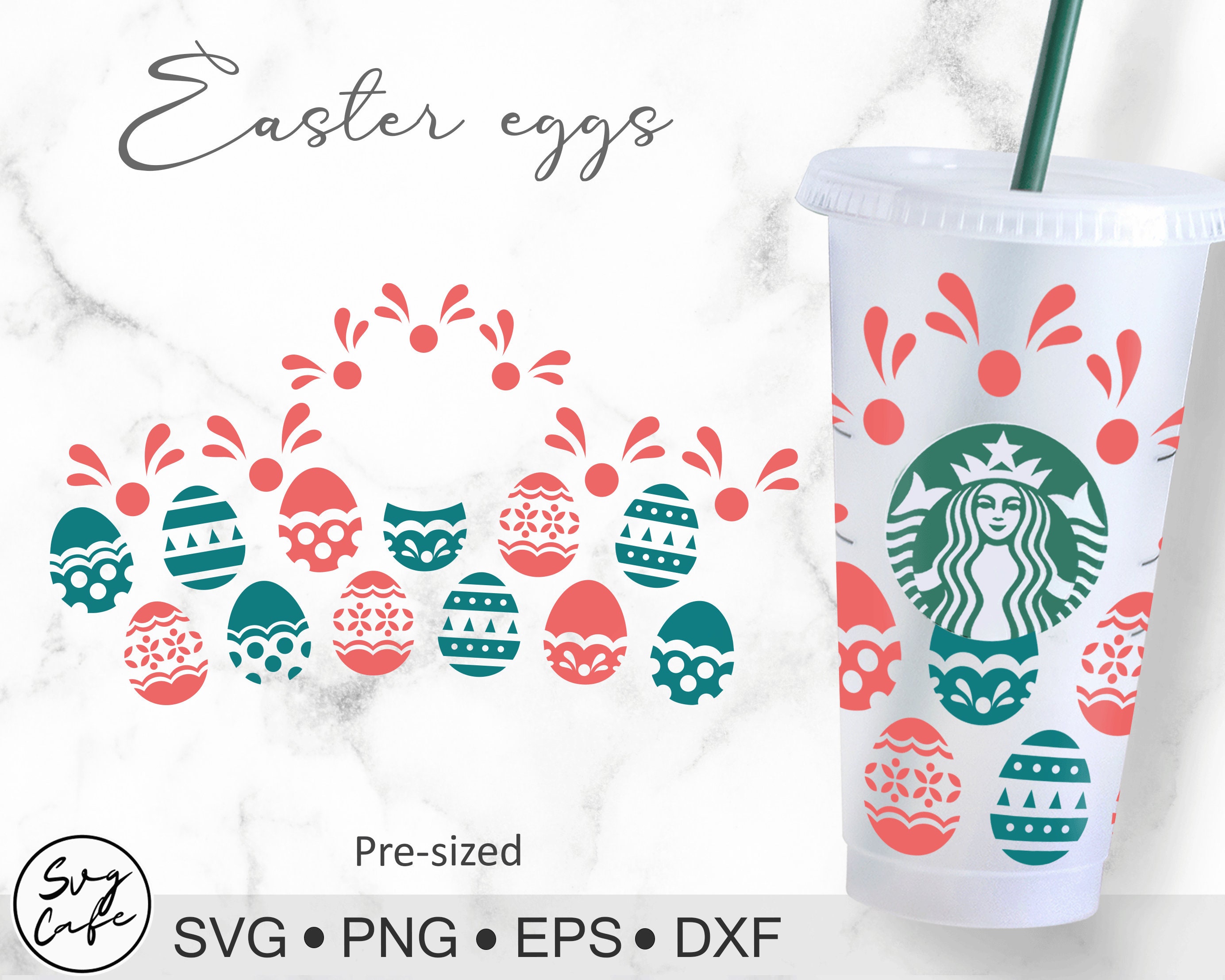 Easter Eggs Svg for Starbucks Venti Cold Cup 24 oz. DIY project