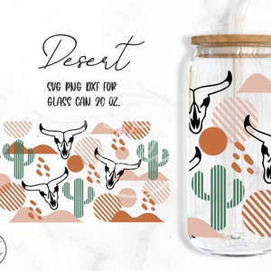 Desert • 20oz Glass Can Cutfile, Svg Dxf Png Files Digital Download