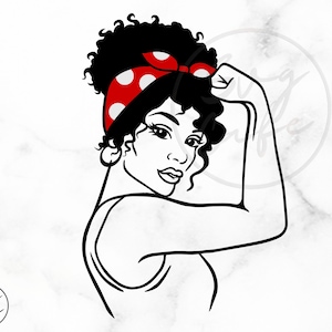 Rosie the Riveter SVG Design, Woman Power Svg, Afro Woman Digital Download