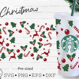 Christmas Svg for Starbucks Venti Cold Cup 24 Oz.