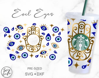 Evil Eye Starbucks Cup SVG, Evil Eye SVG, Turkish eye svg, Starbucks Venti  Cold Cup, Svg, Png, Ai files for Cricut 