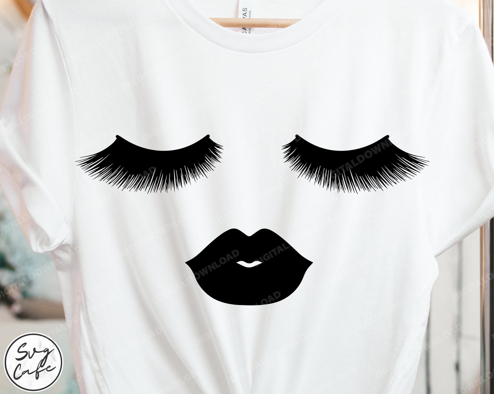 Lashes and Lips Svg Png Dxf - Etsy