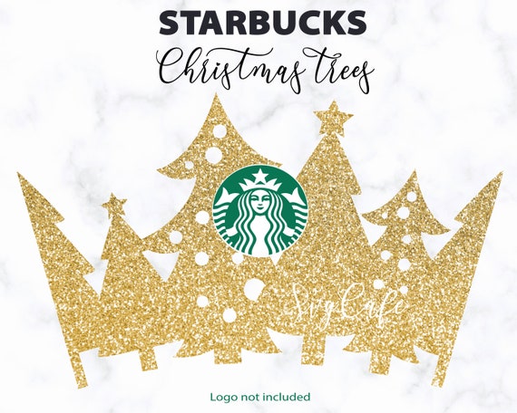 Seamless Christmas Tree Svg for Venti cold Cup 24 oz. Reuseable Cup, Christmas Tree Cutfile, Starbuck Cup Decal Gift