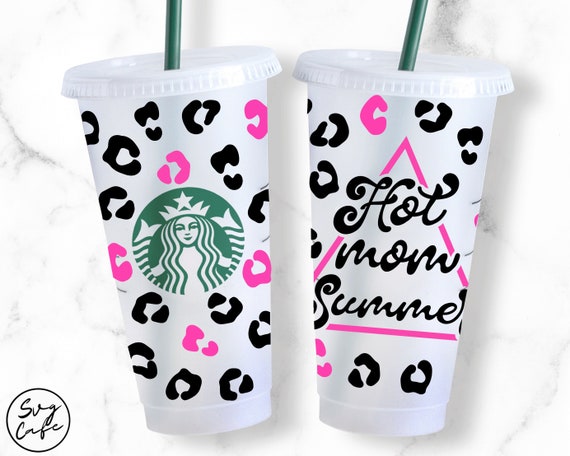 24oz Venti Cold Cup Hot Mom Summer Design for Starbucks Cup Svg Png Eps Dxf File Digital Download