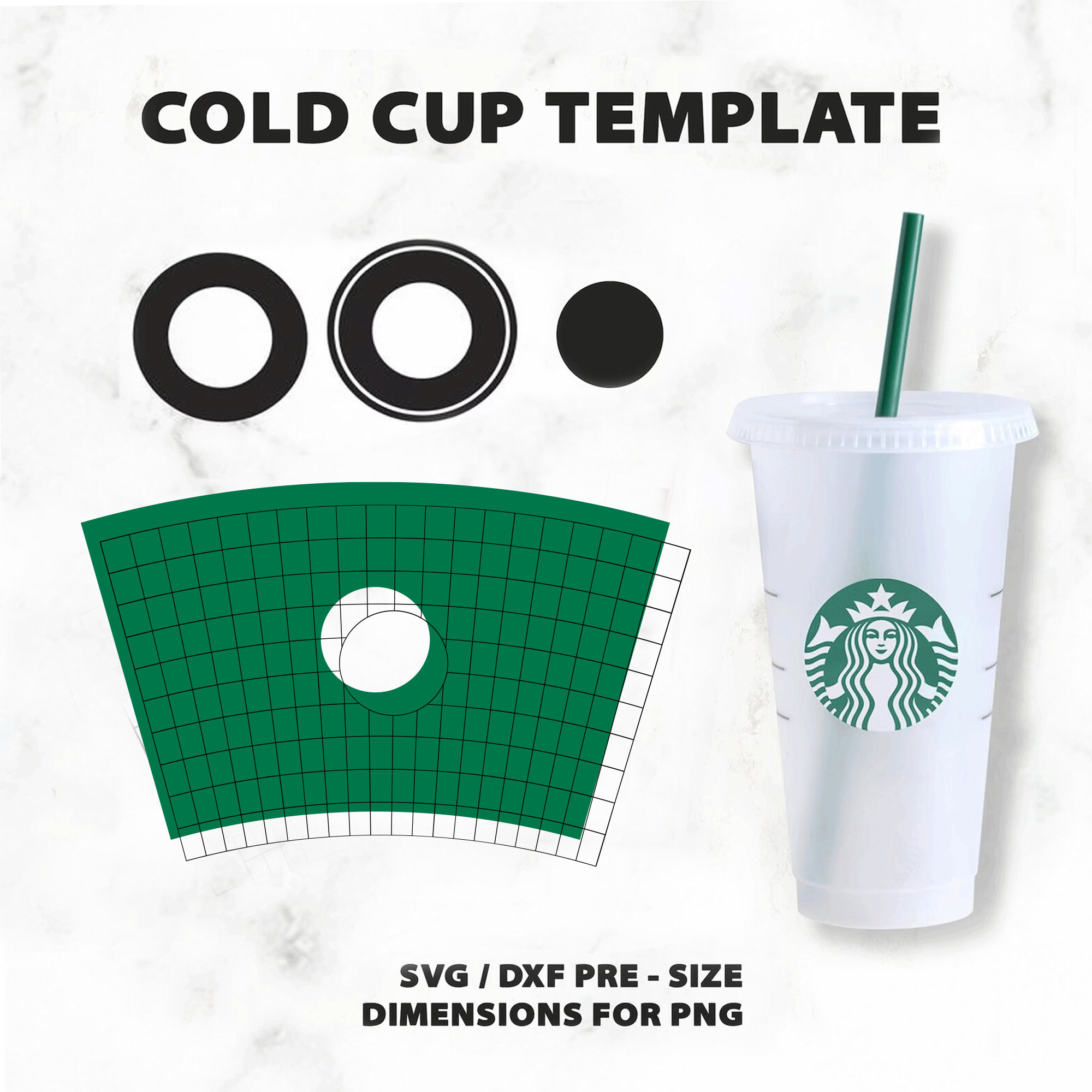 How to create a designs to perfectly fit a Starbucks Reusable Cold