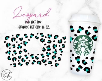 Leopard • 16oz Hot Cup Cutfile, Svg Dxf Png Files Digital Download