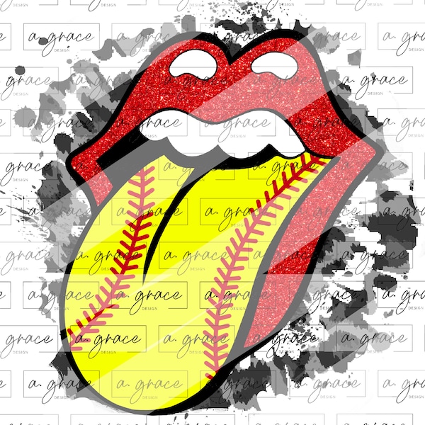 Leopard Glitter Softball Tongue PNG