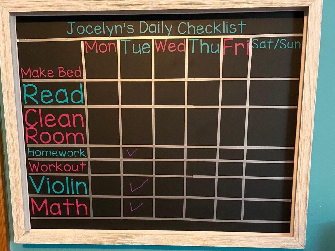 Childrens Framed Chalkboard Chore Chart | Etsy