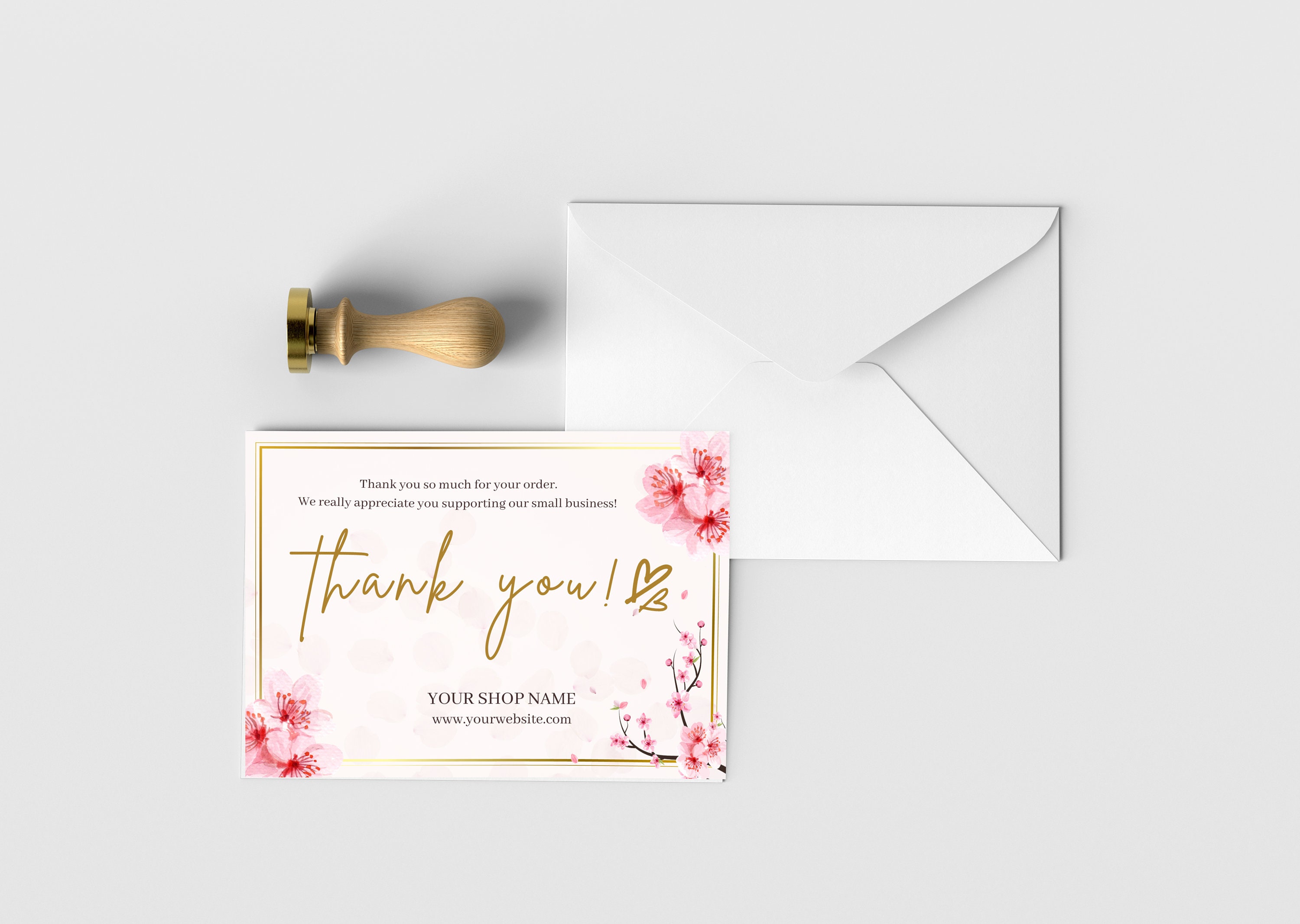 Editable Thank You Cards Canva Template Printable Small Business ...