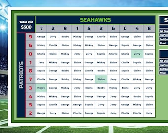 Plantilla de cuadrados 3 en 1 para el Super Bowl / Pool de fútbol (descarga digital)