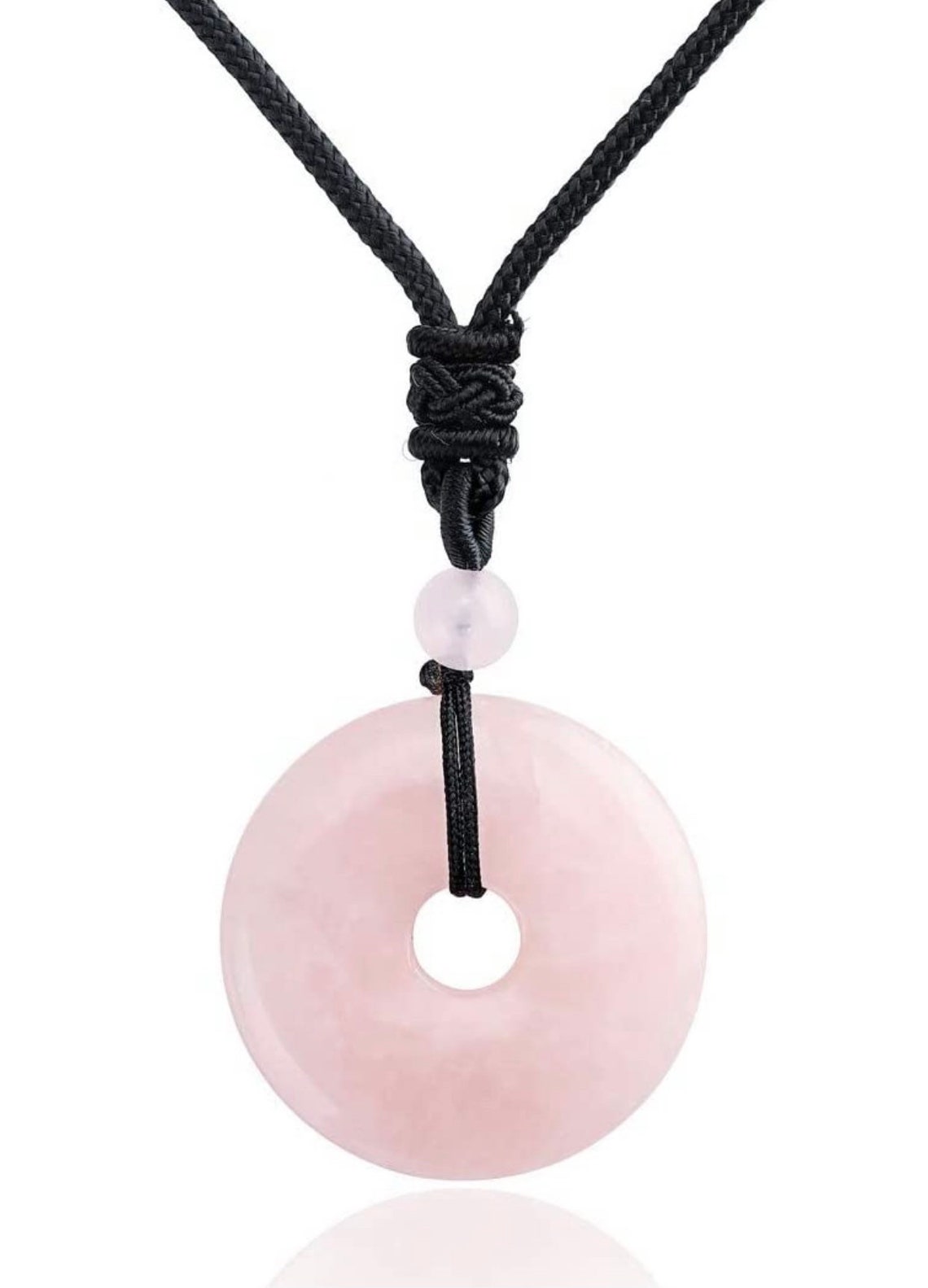 Crystal Necklace Gemstone Circle Donut Round Pendant Etsy