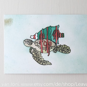 Postkarte - Pauline hat einen Weihnachtsbaum gekauft