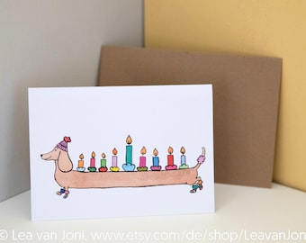 Greeting Card - Leonie celebrates Chanukah