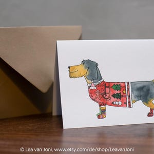 Weihnachtskarte - Andrea trägt einen Ugly Christmas Sweater