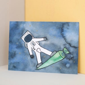 Cartolina - Un astronauta vola a scuola