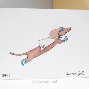 Aquarelle - &quot;The Super Dachshund&quot;