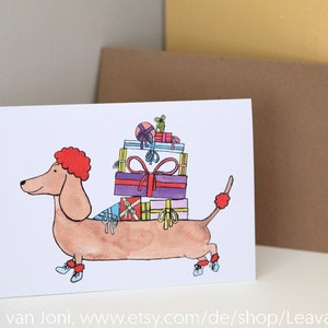 Weihnachtskarte -  Margarete hat Geschenke verpackt