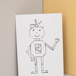 Ausmalpostkarte - Katzoboter