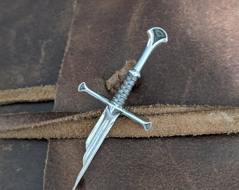 Narsil Aragorn's Sword Silver Pin Badge