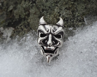 Oni Japanese Demon Mask Pin Badge