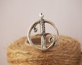 Sting Sword Hilt Silver Lapel Pin