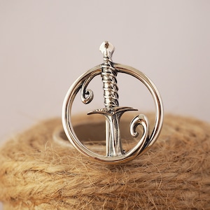 Sting Sword Hilt Silver Pendant