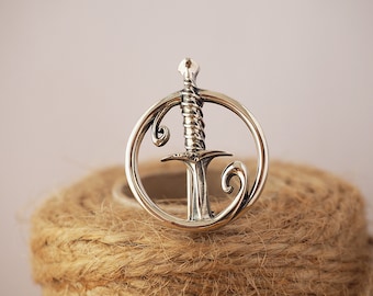 Sting Sword Hilt Silver Pendant