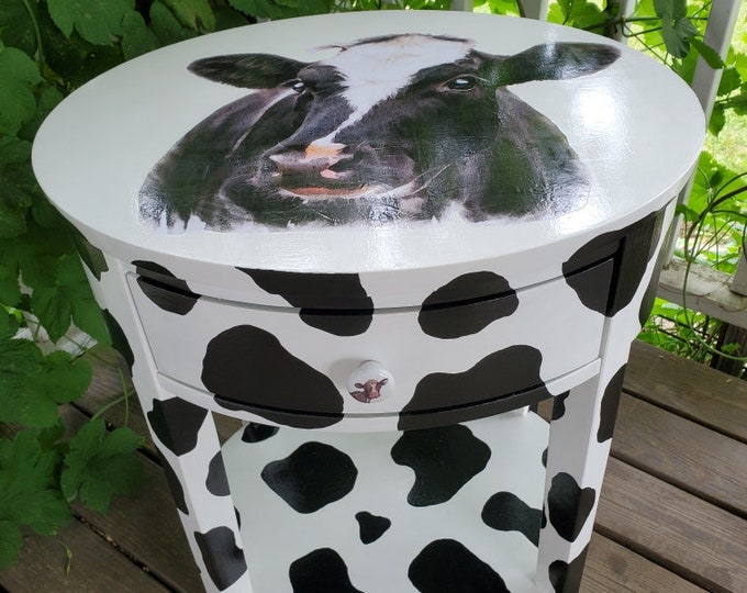 Dairy Cow Side Table - Etsy