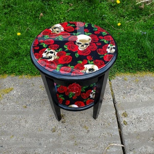 Skull and Rose Accent Table